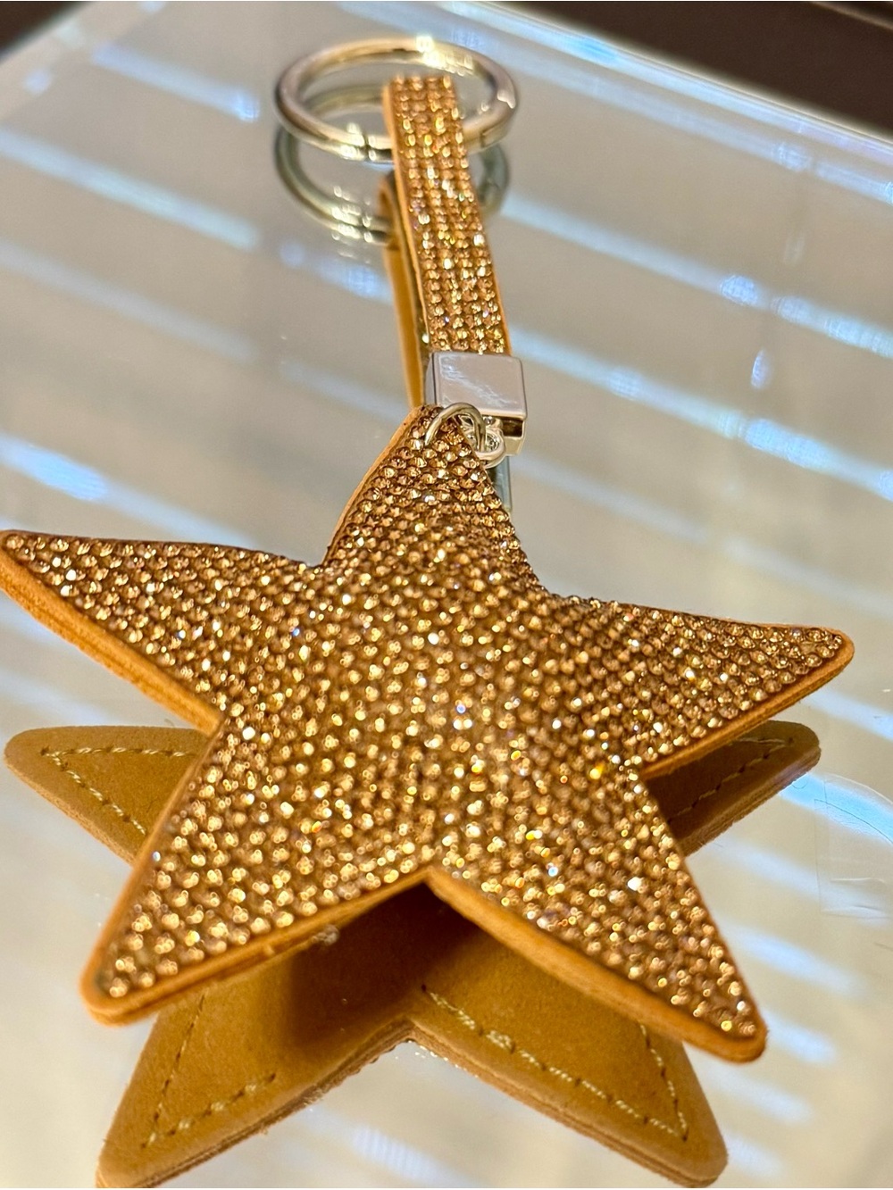 New Gold Star Crystal Keychain